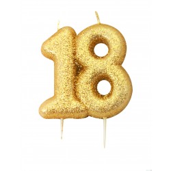 Žvakutė "18", auksinė