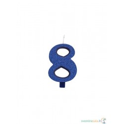Žvakutė "8", mėlyna (9,5 cm)