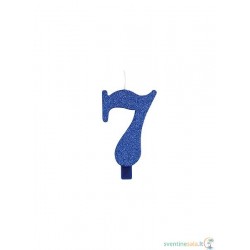 Žvakutė "7", mėlyna (9,5 cm)